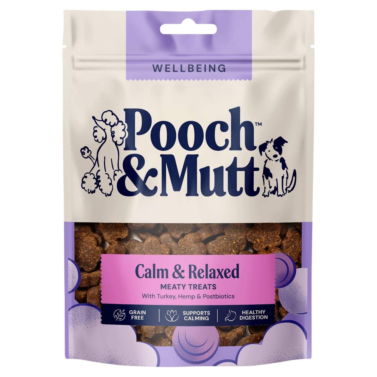 Pooch and Mutt Calming Meaty Dog Treats Turkey and Hemp 120g — image 1