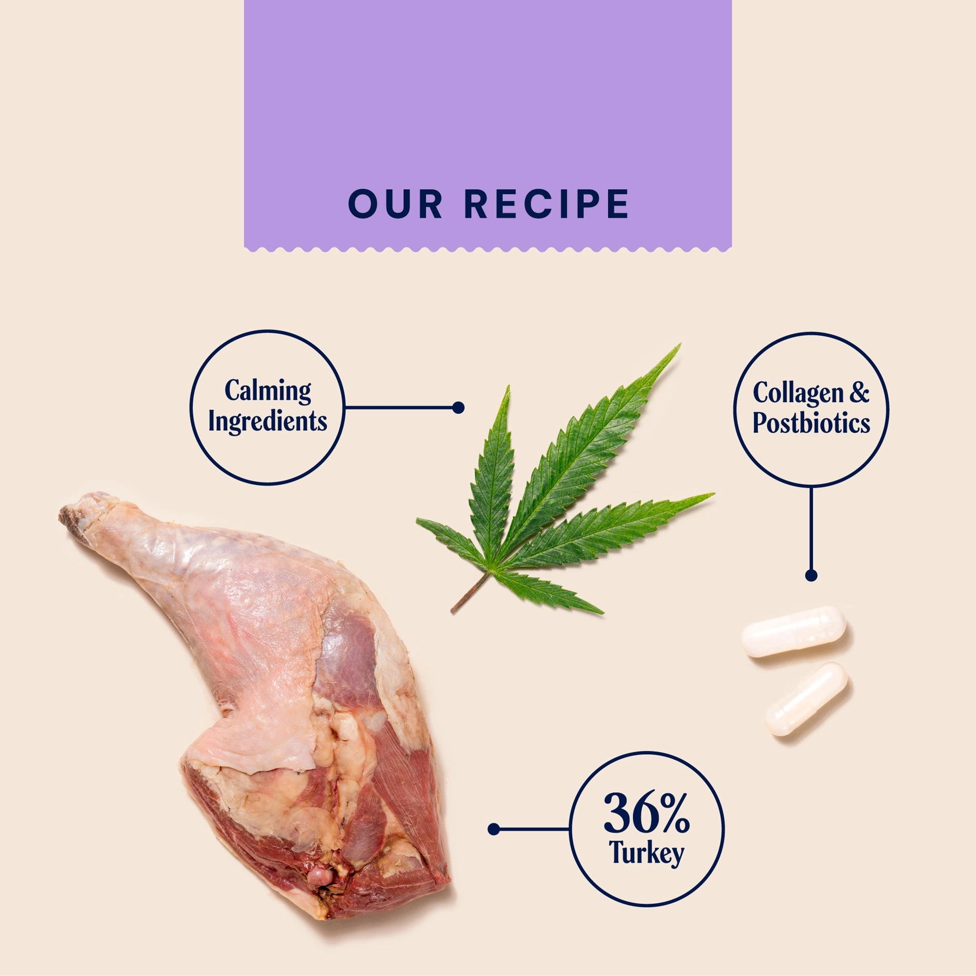 Pooch and Mutt Calming Meaty Dog Treats Turkey and Hemp 120g — image 3