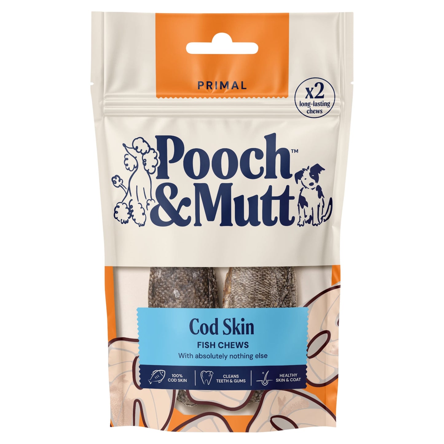 Pooch & Mutt 100% Cod 2 Fish Hide Chews for Dogs 90g — image 1