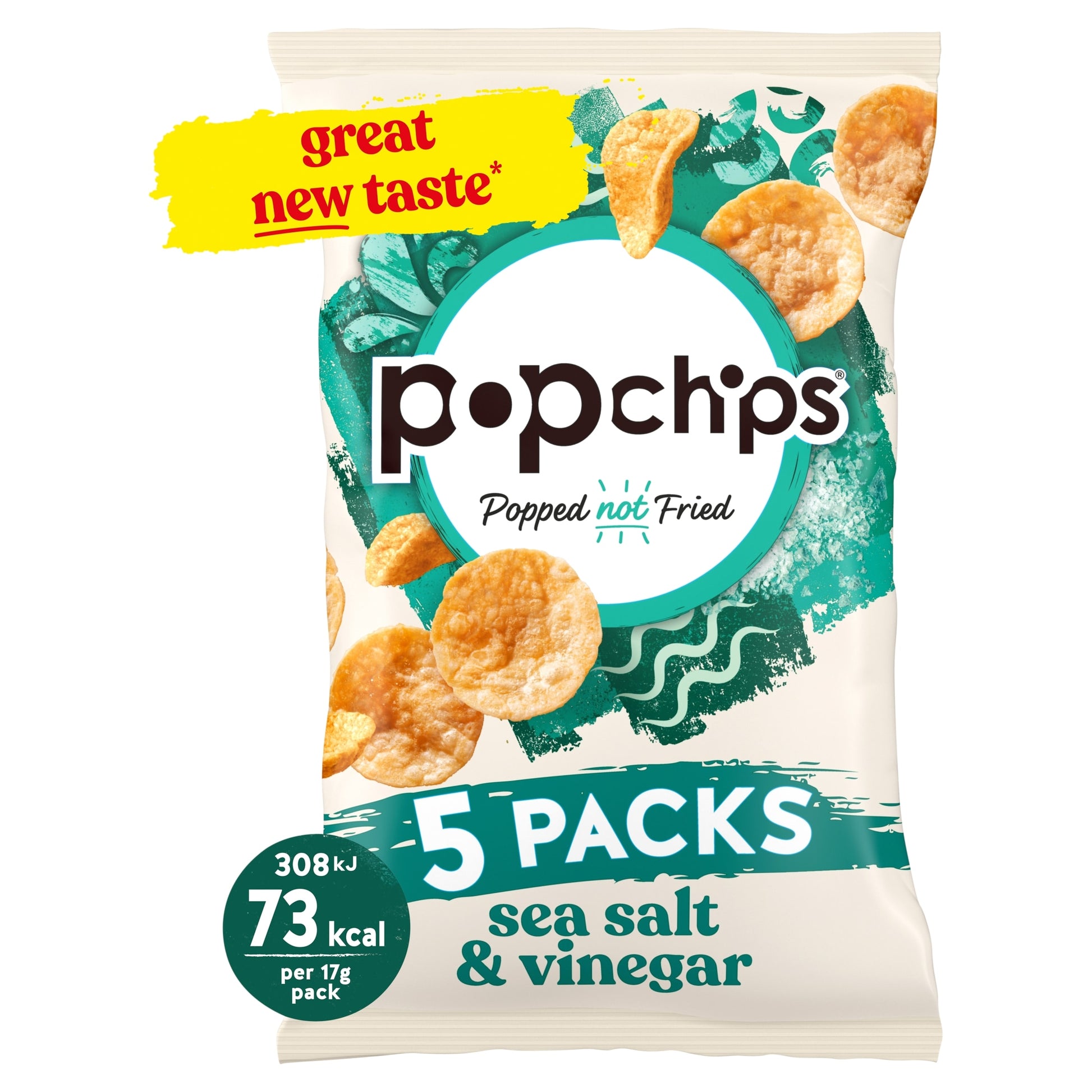 Popchips Sea Salt & Vinegar Multipack Crisps 5x17g — image 1
