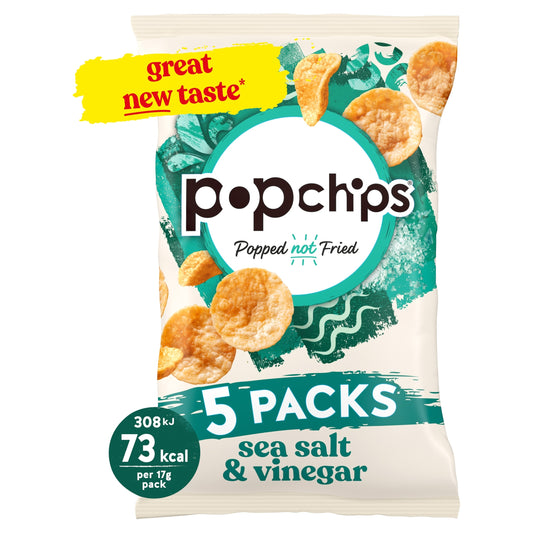 Popchips Sea Salt & Vinegar Multipack Crisps 5x17g — image 1