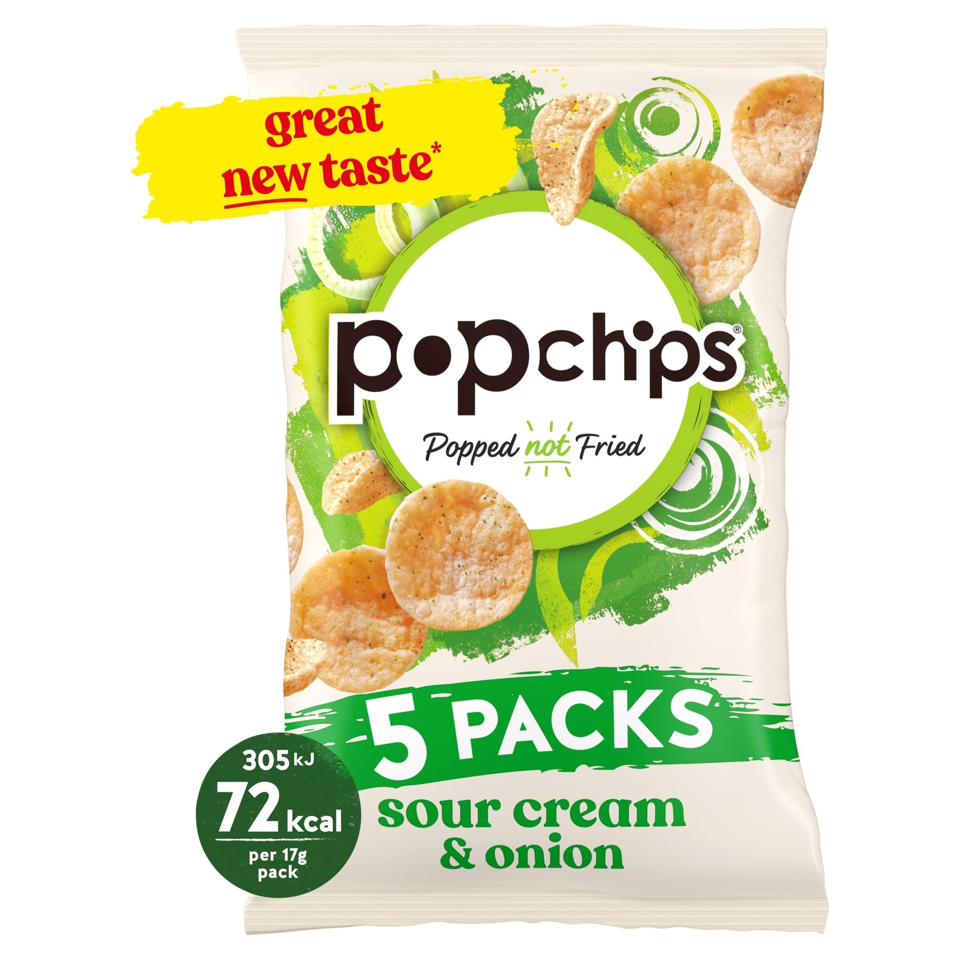 Popchips Sour Cream & Onion Multipack Crisps 5x17g — image 1