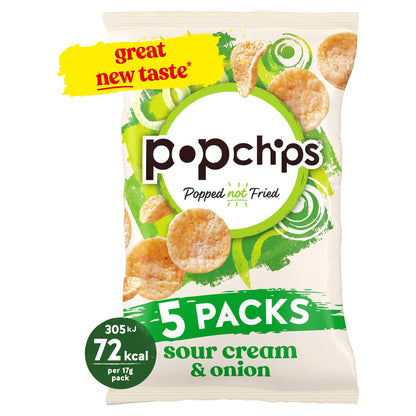 Popchips Sour Cream & Onion Multipack Crisps 5x17g — image 1