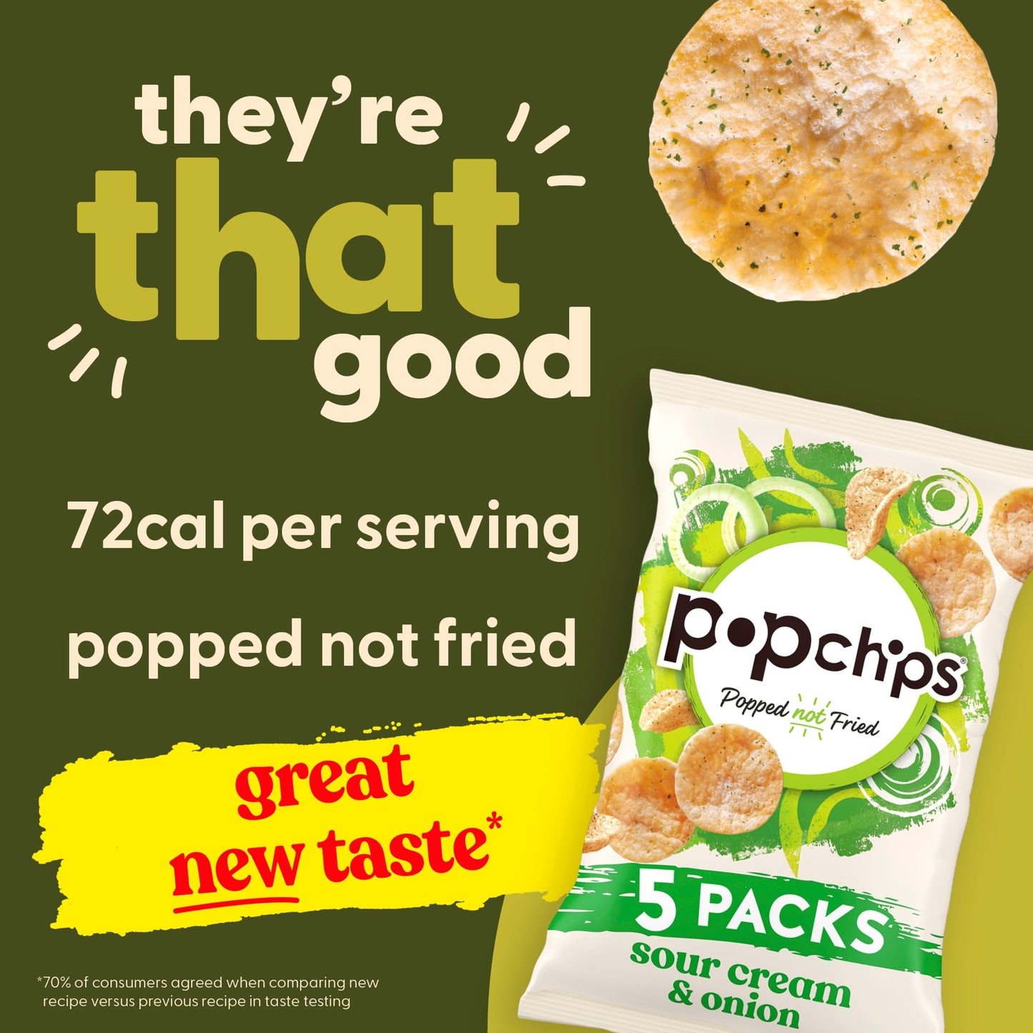 Popchips Sour Cream & Onion Multipack Crisps 5x17g — image 2