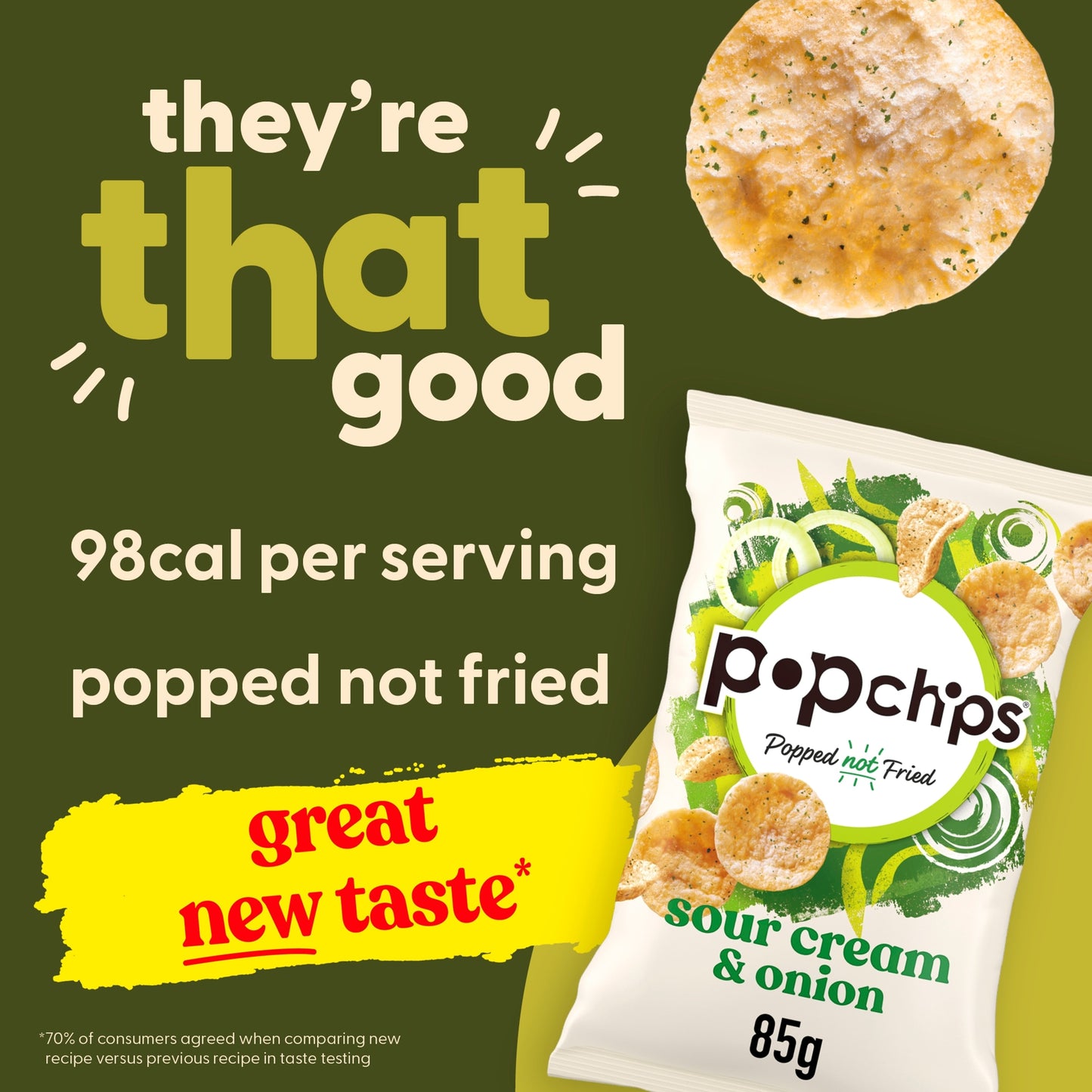 Popchips Sour Cream & Onion Sharing Crisps 85g — image 2