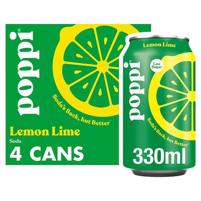 Poppi Lemon & Lime Soda Cans 4x330ml — image 1