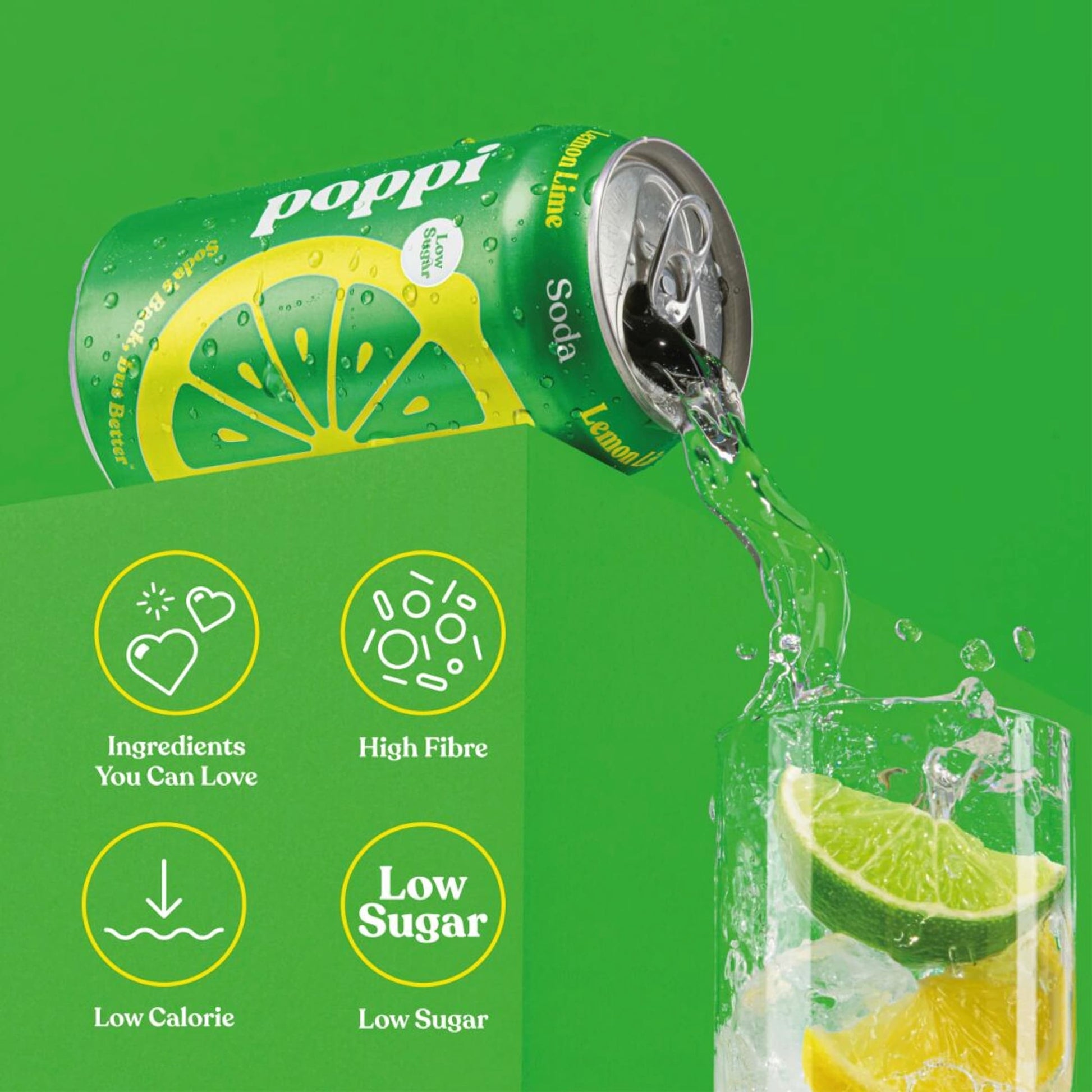 Poppi Lemon & Lime Soda Cans 4x330ml — image 2