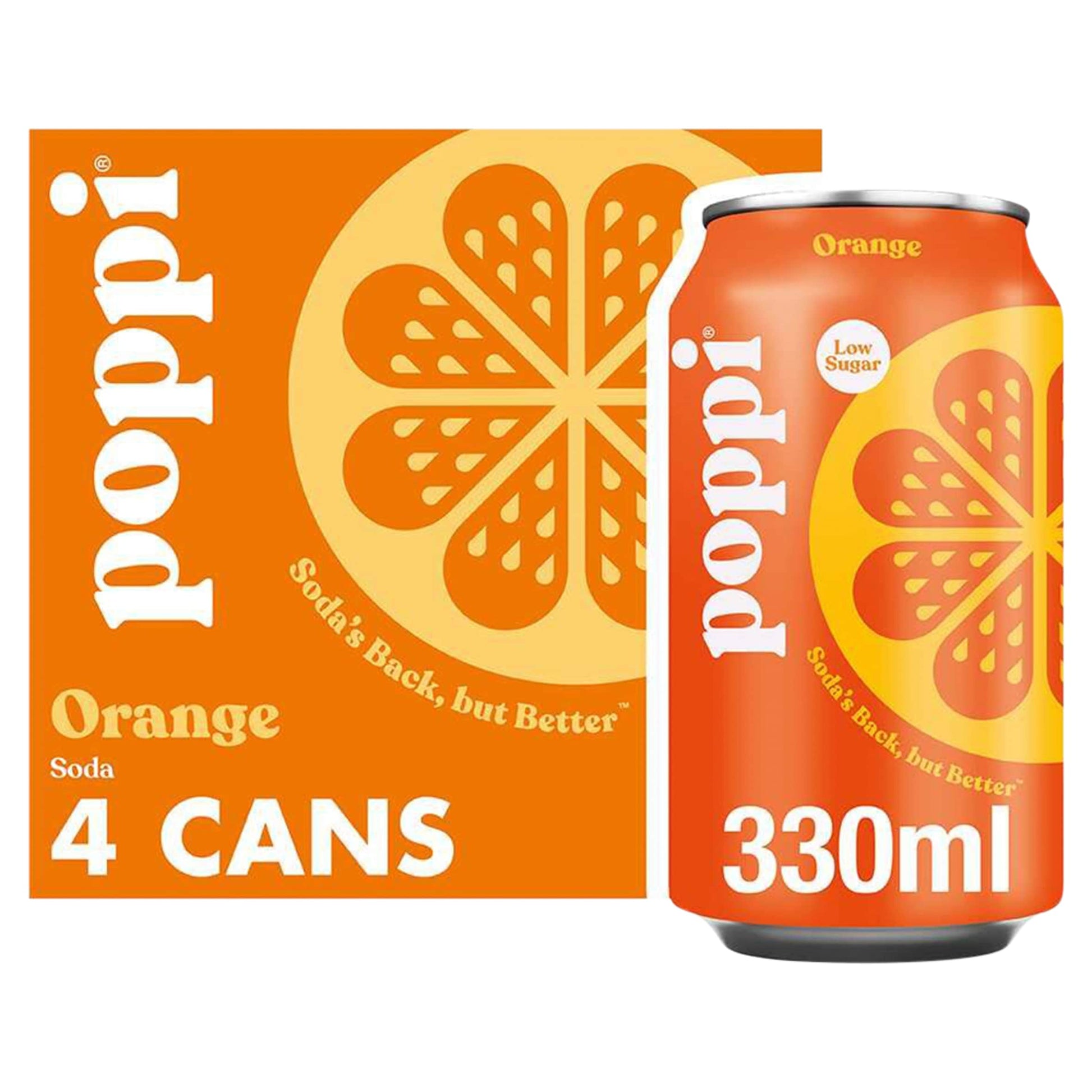 Poppi Orange Soda Cans 4x330ml — image 1