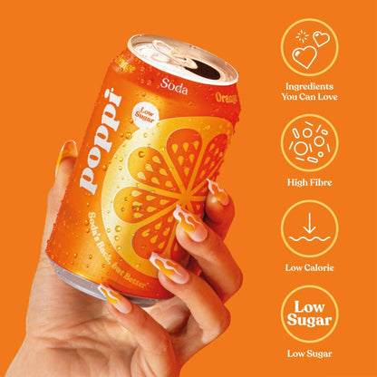 Poppi Orange Soda Cans 4x330ml — image 2