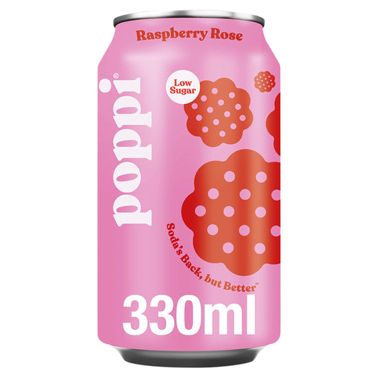Poppi Raspberry & Rose Soda Can 330ml — image 1