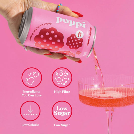 Poppi Raspberry & Rose Soda Can 330ml — image 2