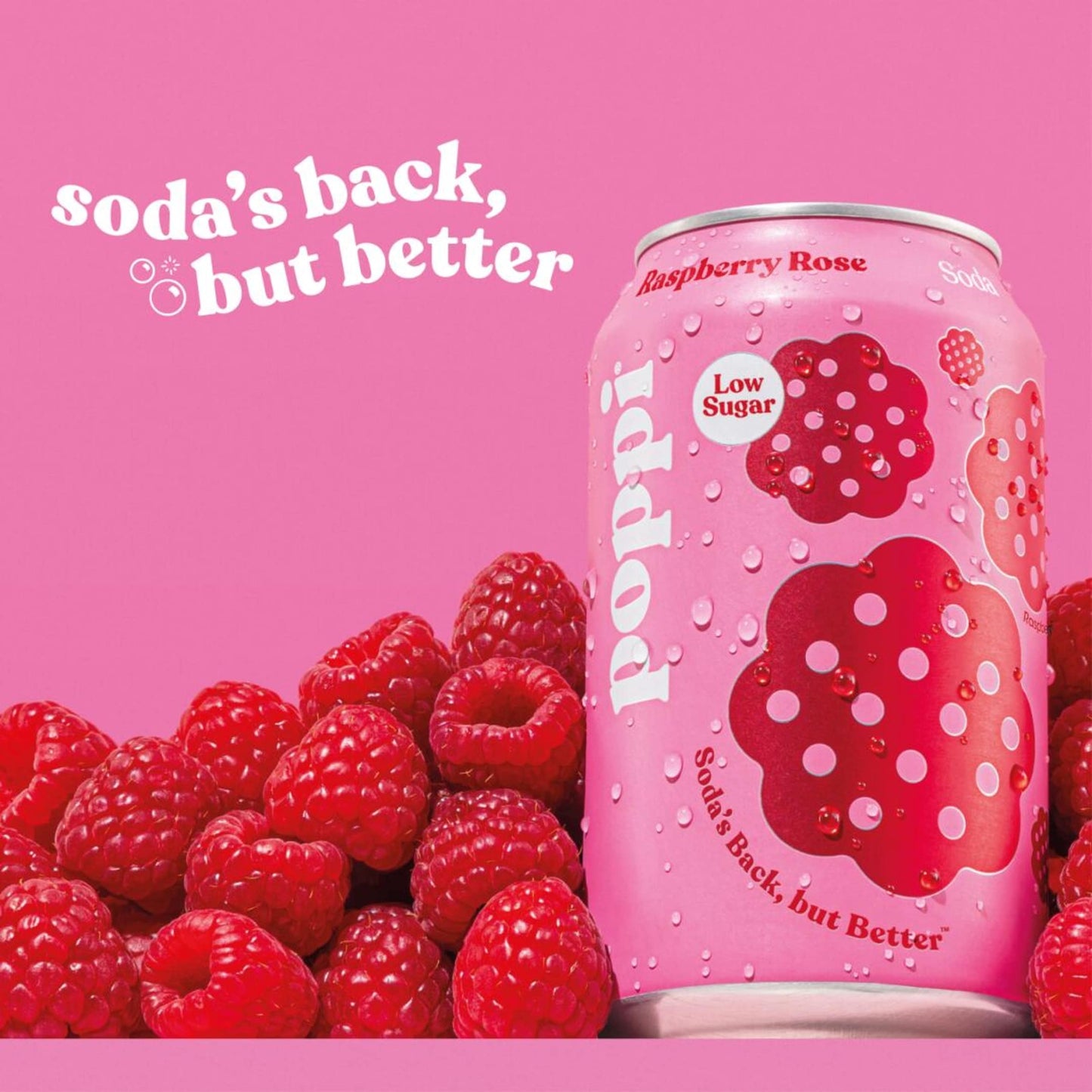 Poppi Raspberry & Rose Soda Cans 4x330ml — image 3