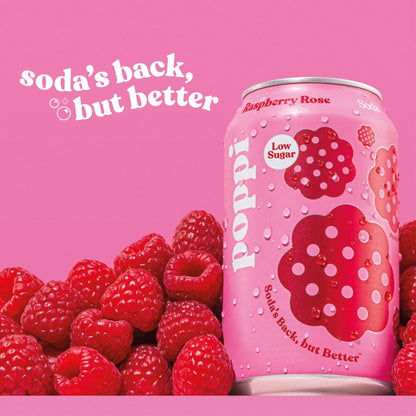 Poppi Raspberry & Rose Soda Cans 4x330ml — image 3