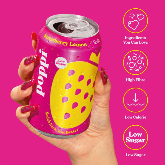 Poppi Strawberry & Lemon Soda Can 330ml — image 2