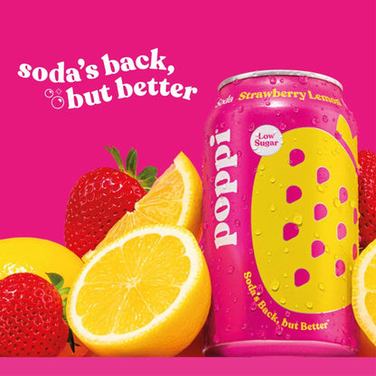 Poppi Strawberry & Lemon Soda Cans 4x330ml — image 3