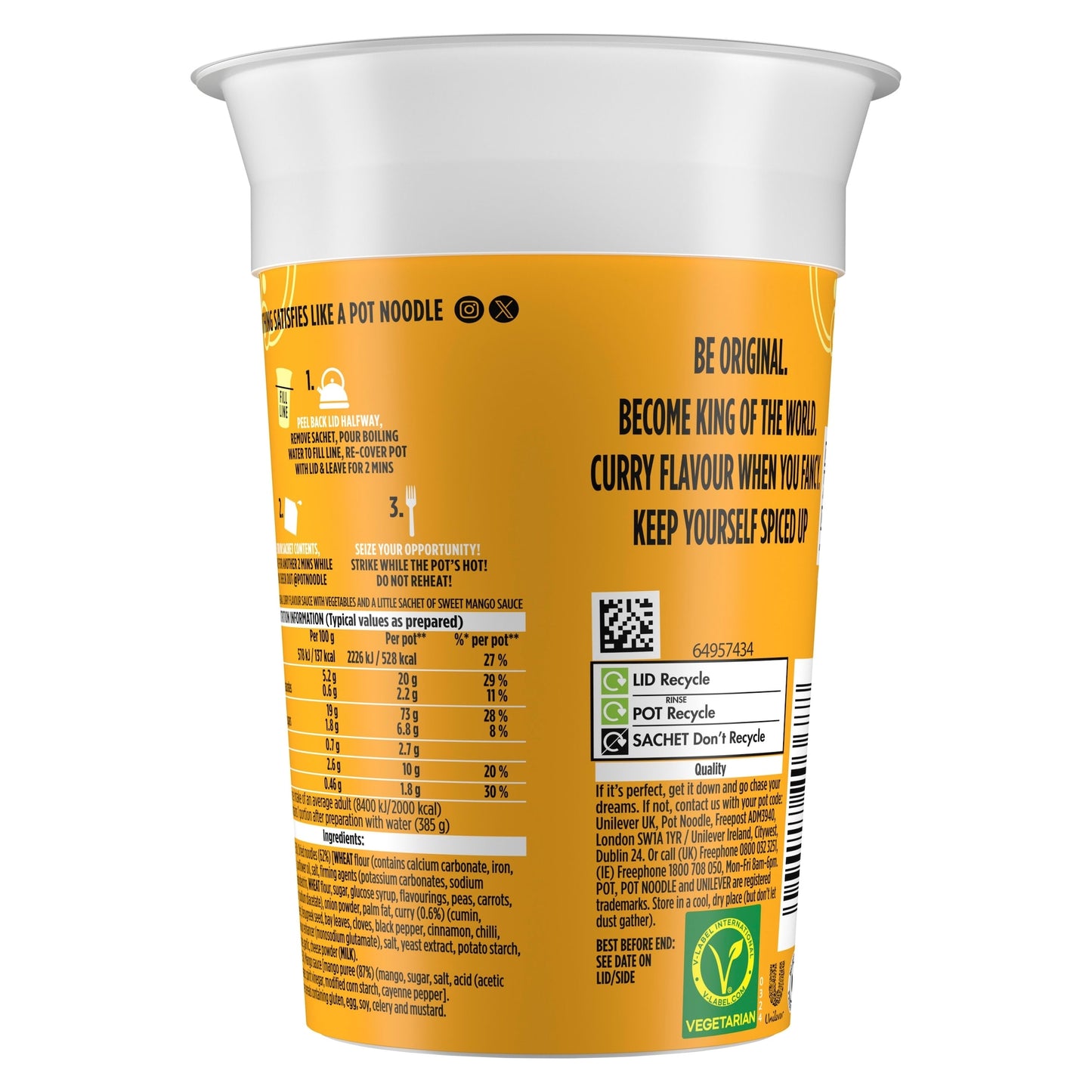 Pot Noodle Original Curry Instant Noodles King Pot 114g — image 2