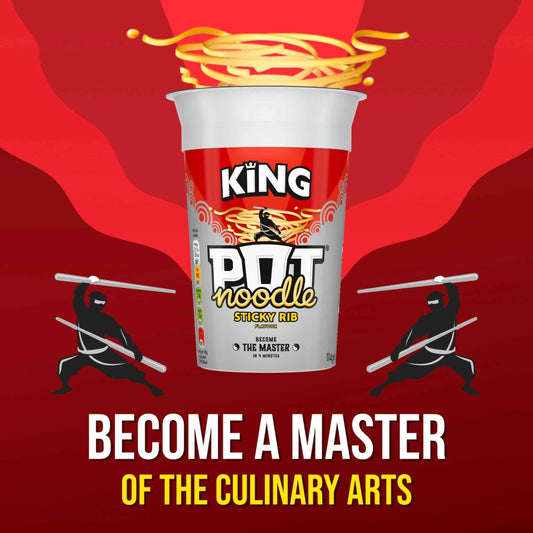 POT NOODLE Sticky Rib Instant Noodles King Pot 114g