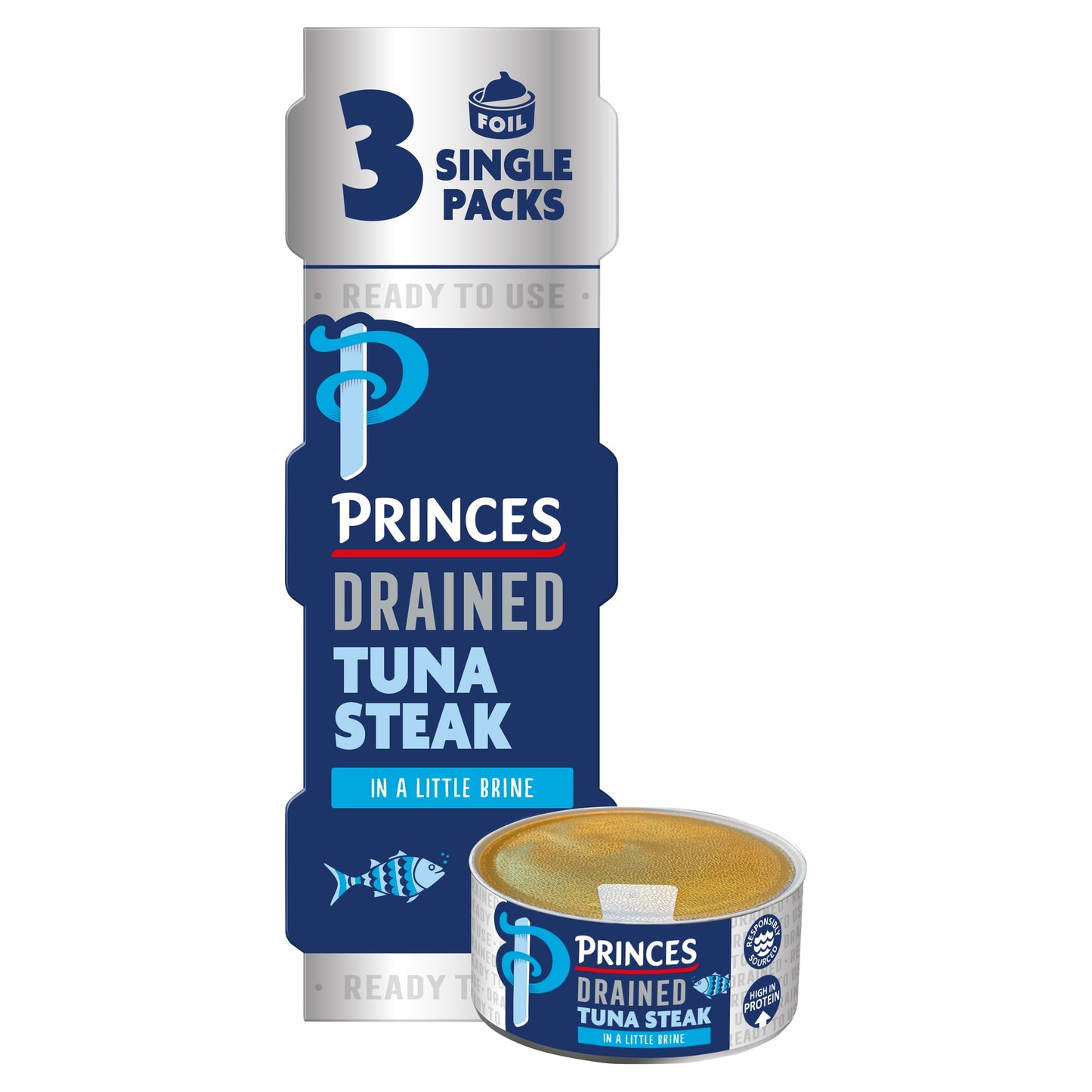 Princes Drained Tuna Steak In Brine 3X60g — image 1