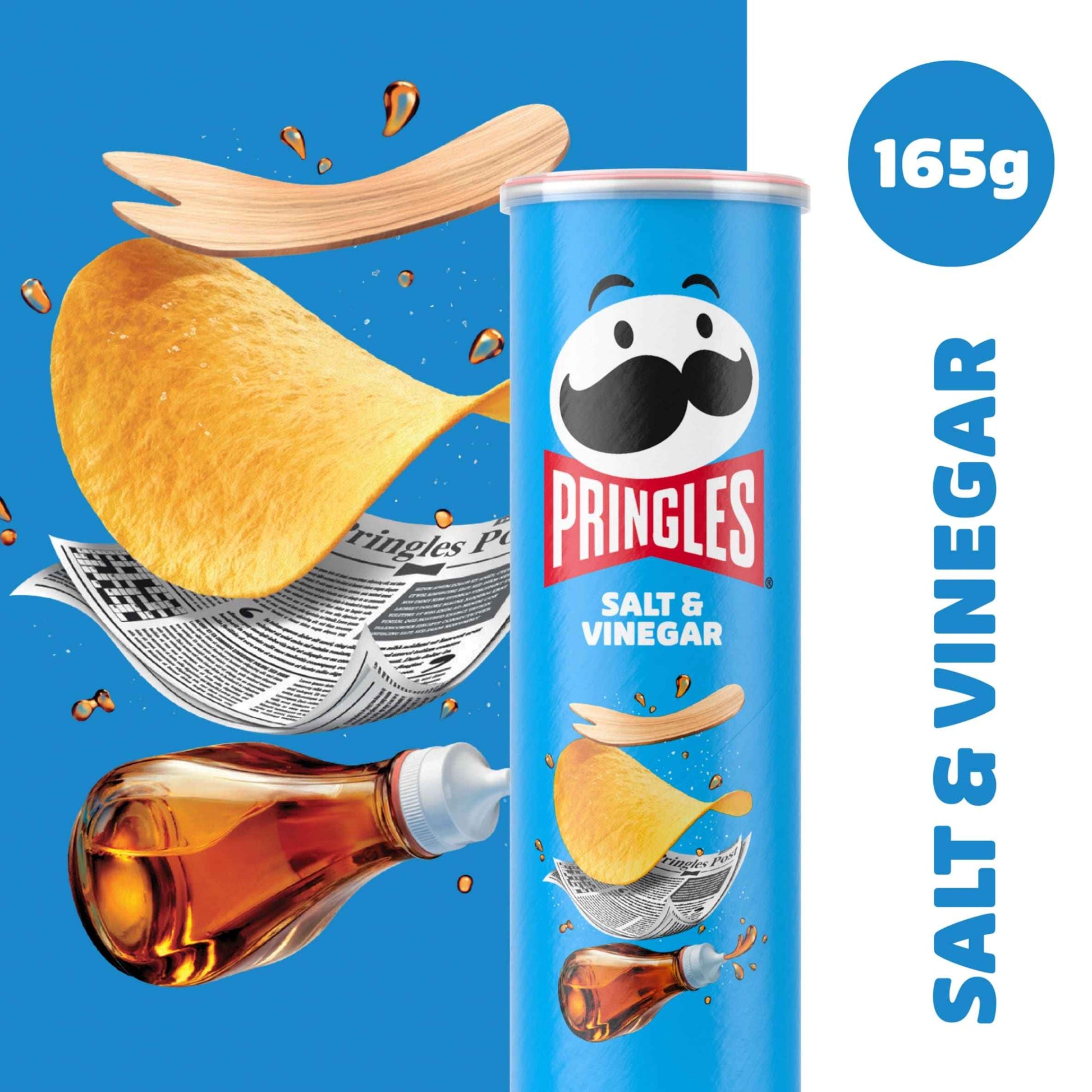 PRINGLES Salt & Vinegar Sharing Crisps 165g