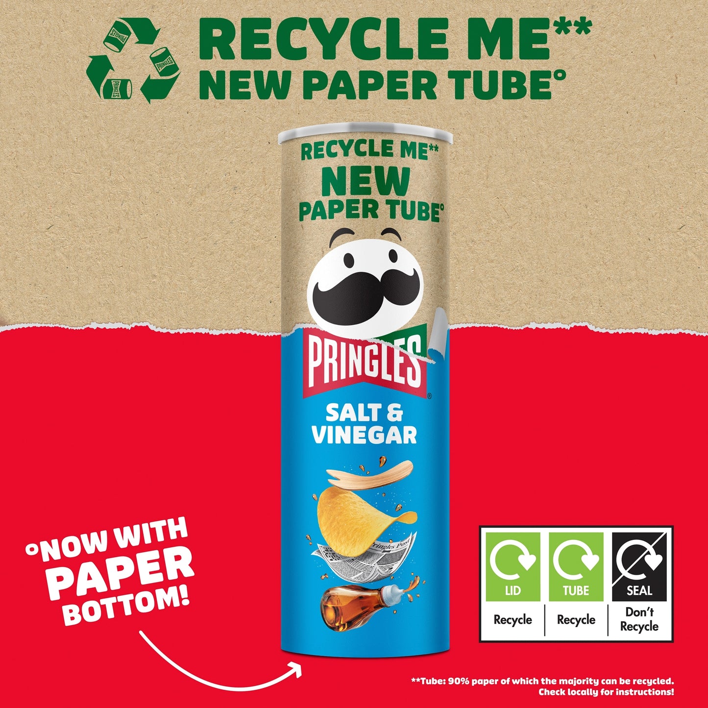 Pringles Salt & Vinegar Sharing Crisps 185g — image 2