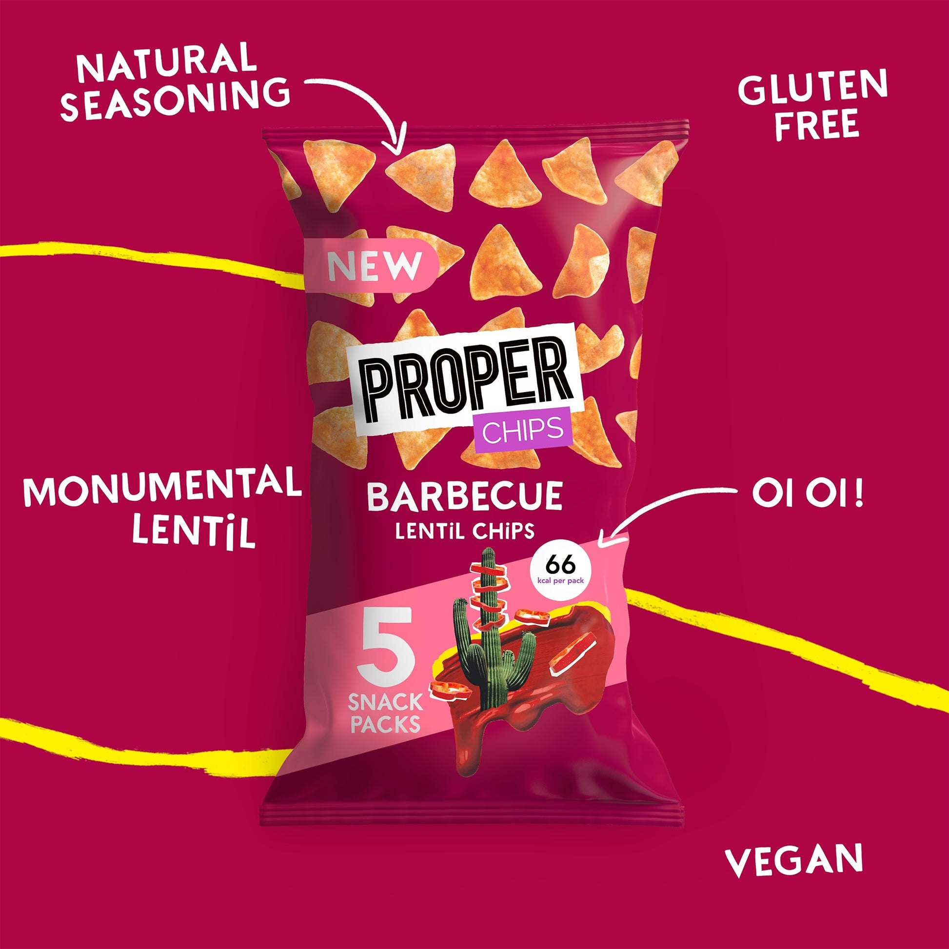 Proper Chips Bbq Lentil Chips 5X14g — image 2
