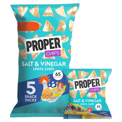 Proper Chips Salt & Vinegar Lentil Chips 5 X 14G — image 1