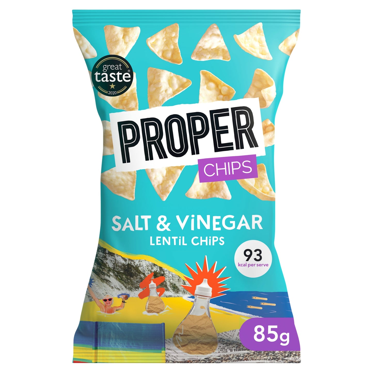 Properchips Salt & Vinegar Lentil Chips 85G — image 1