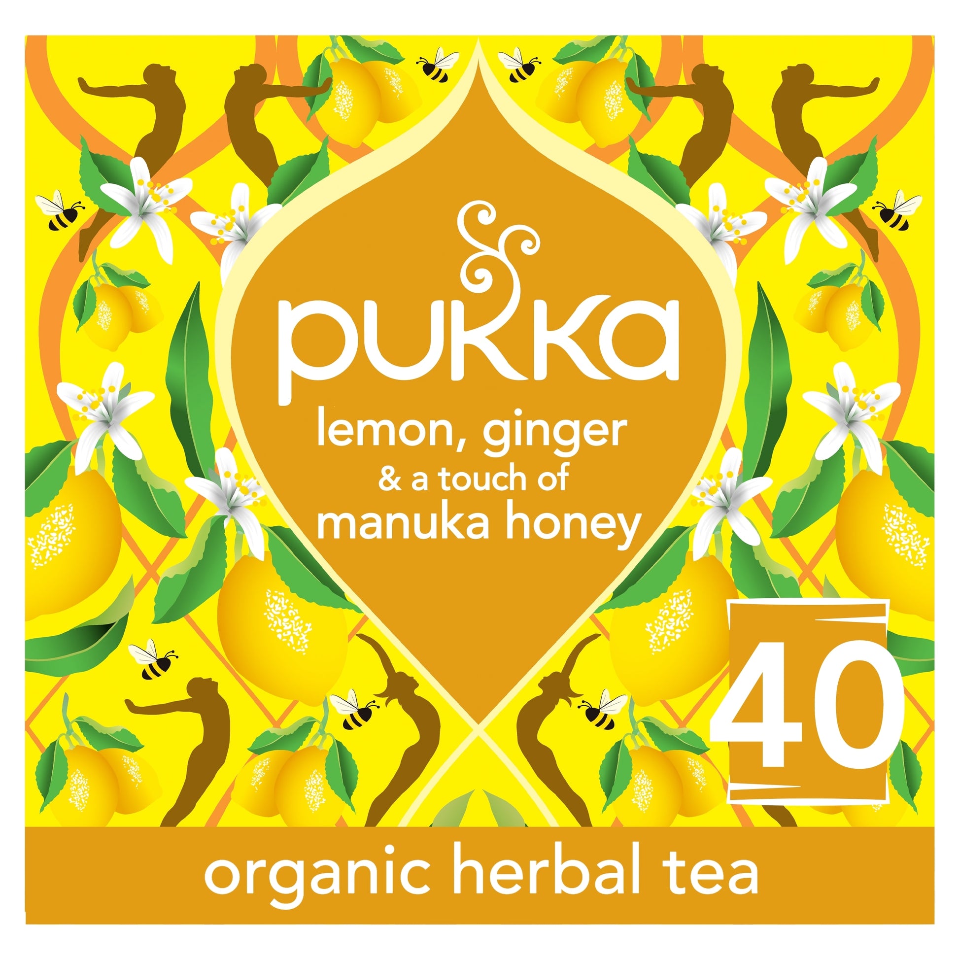 Pukka Organic Lemon, Ginger & a touch of Manuka Honey 40 Immunity Herbal Tea Bags 68g — image 1