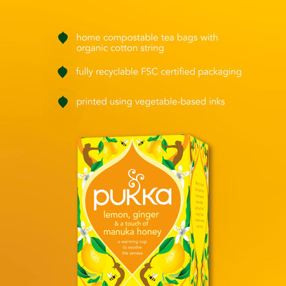 Pukka Organic Lemon, Ginger & a touch of Manuka Honey 40 Immunity Herbal Tea Bags 68g — image 5