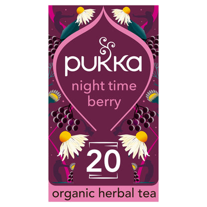 Pukka Organic Night Time Berry Herbal Tea With Chamomile 20 Sleep Tea Bags 32g — image 1