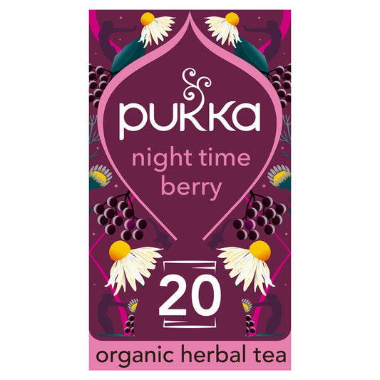 Pukka Organic Night Time Berry Herbal Tea With Chamomile 20 Sleep Tea Bags 32g — image 1