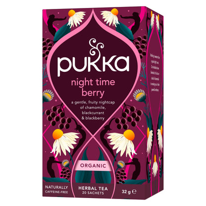 Pukka Organic Night Time Berry Herbal Tea With Chamomile 20 Sleep Tea Bags 32g — image 2