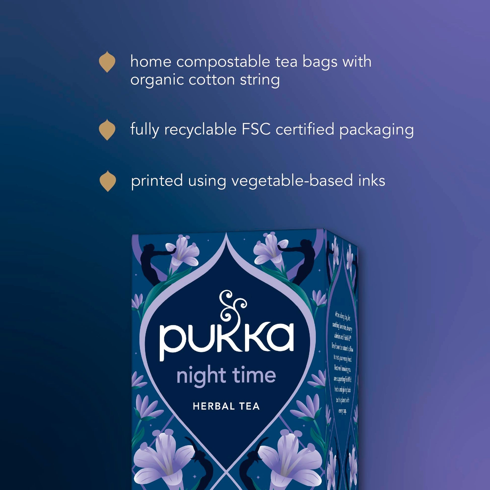 Pukka Organic Night Time Herbal Tea With Chamomile 40 Sleep Tea Bags 40g — image 4