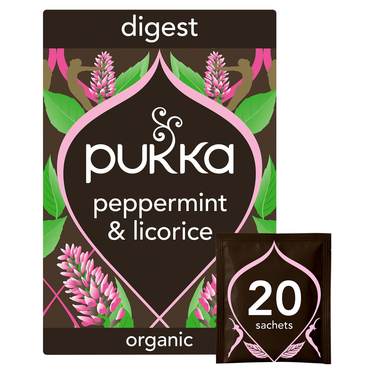 Pukka Organic Peppermint & Licorice Mint Tea 20 Herbal Tea Bags 30g — image 1