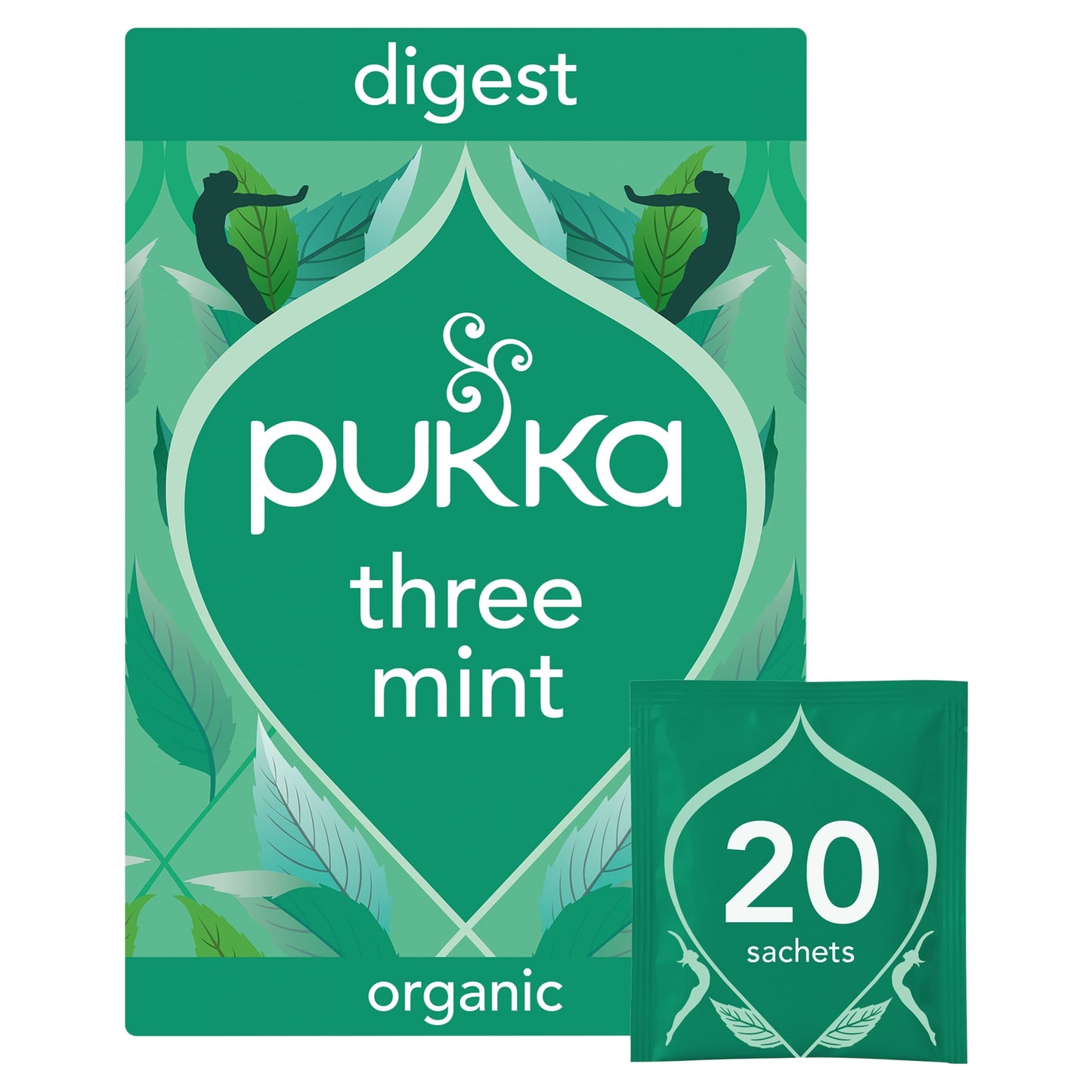 Pukka Organic Three Mint Tea With Peppermint for Digestion 20 Herbal Tea Bags 32g — image 1