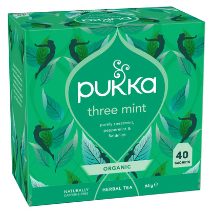 Pukka Organic Three Mint Tea With Peppermint for Digestion 40 Herbal Tea Bags 64g — image 2