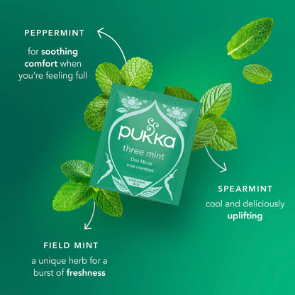Pukka Organic Three Mint Tea With Peppermint for Digestion 40 Herbal Tea Bags 64g — image 3