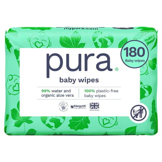 Pura Plastic Free Baby Wipes 3 x 60pk — image 1