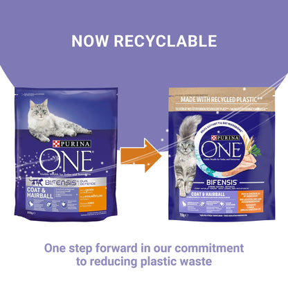 PURINA ONE Coat and Hairball Chicken Dry Cat Food 750g — image 2