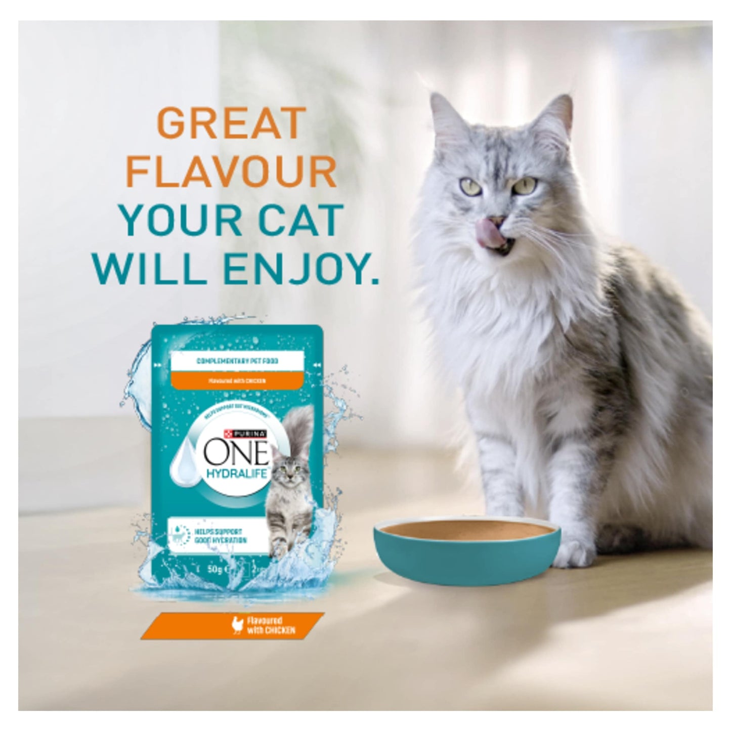 Purina ONE HYDRALIFE with Chicken Cat Compliment 6x50g — image 3