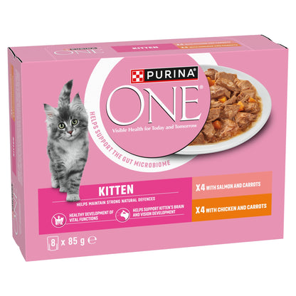 PURINA ONE Kitten Mini Fillets Salmon and Chicken Wet Cat Food 8x85g — image 2