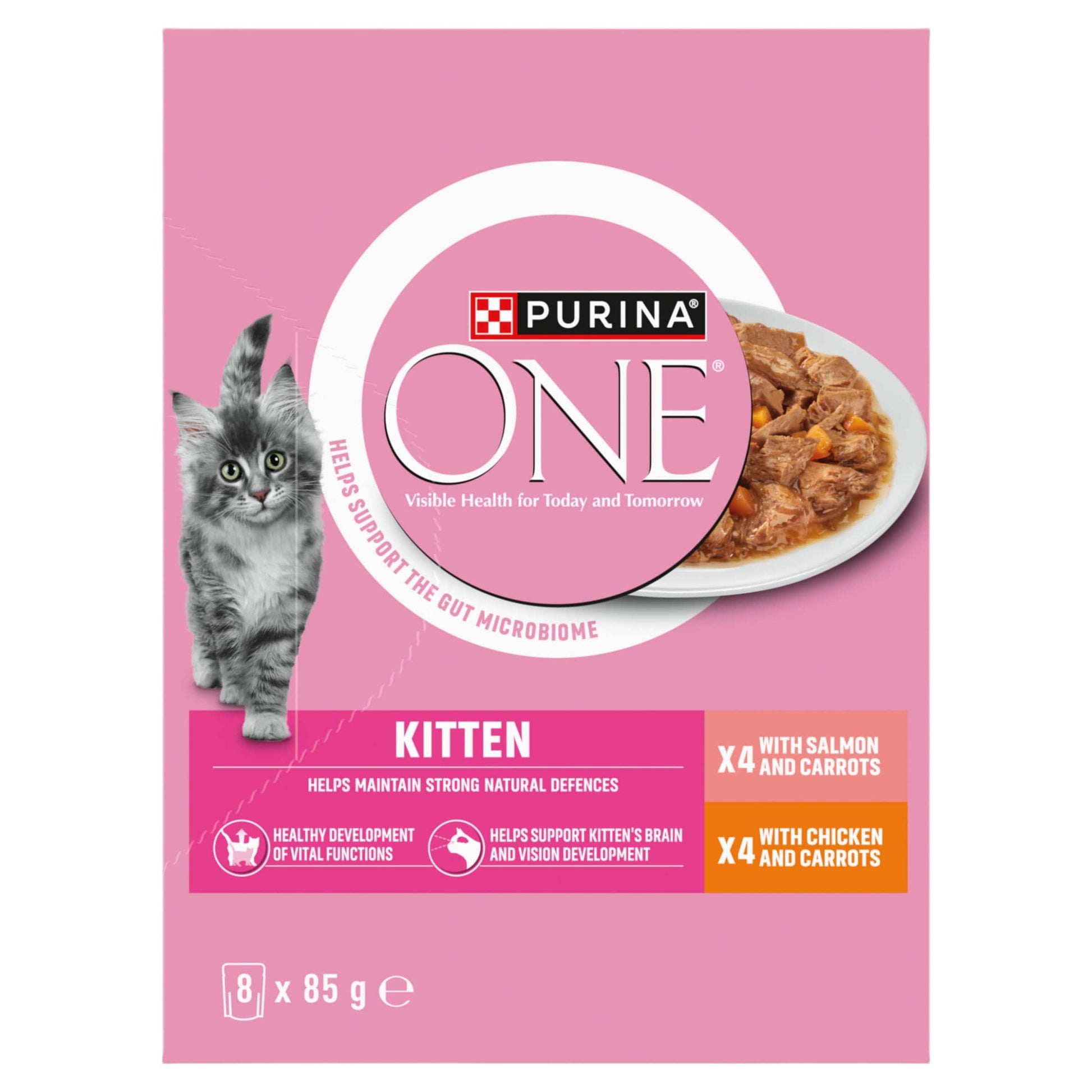 PURINA ONE Kitten Mini Fillets Salmon and Chicken Wet Cat Food 8x85g — image 4