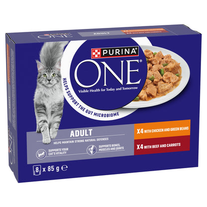 PURINA ONE Mini Fillets Chicken and Beef Wet Cat Food 8x85g — image 2