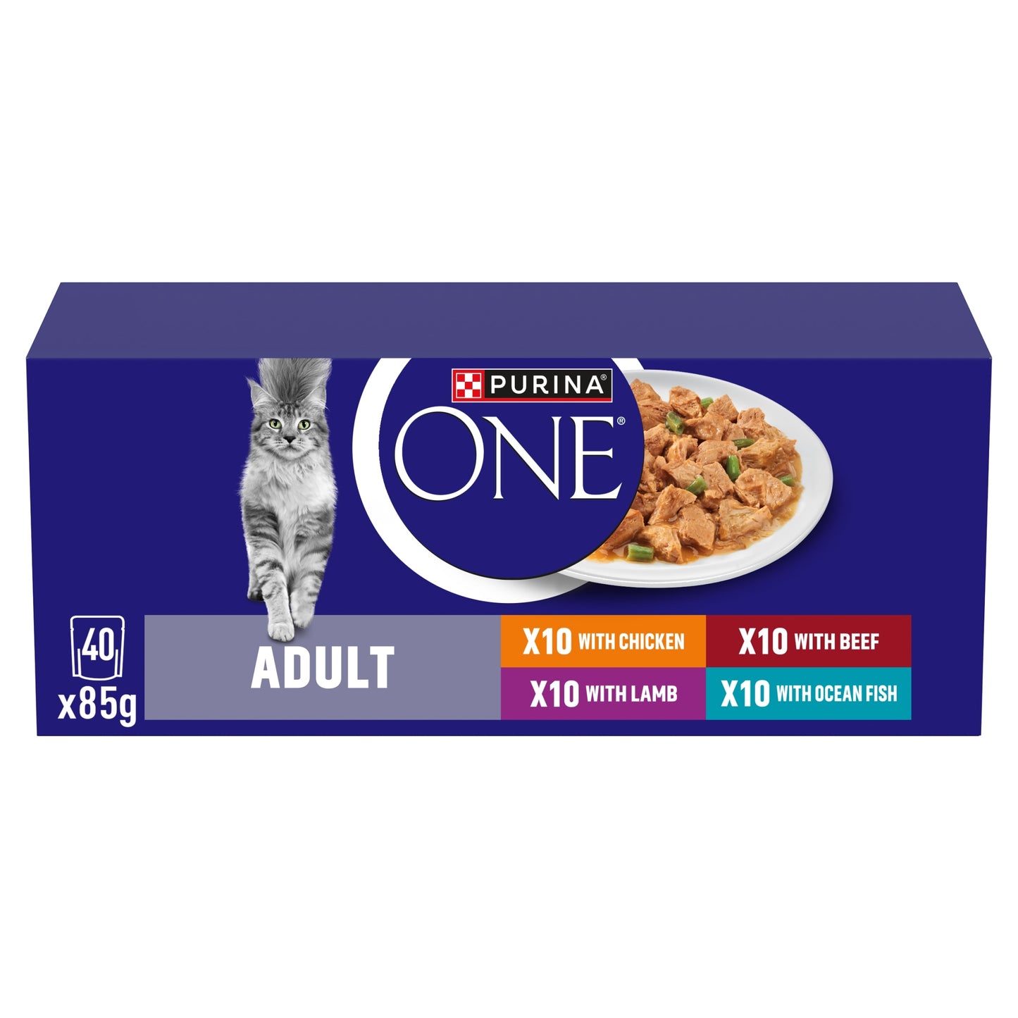 PURINA ONE Mini Fillets Mixed Selection in Gravy Wet Cat Food 40x85g — image 1
