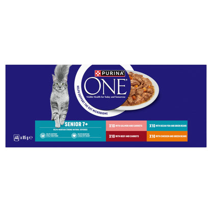 Purina One Senior 7+ Mini Fillets Mixed Selection Wet Cat Food 40x85g — image 2