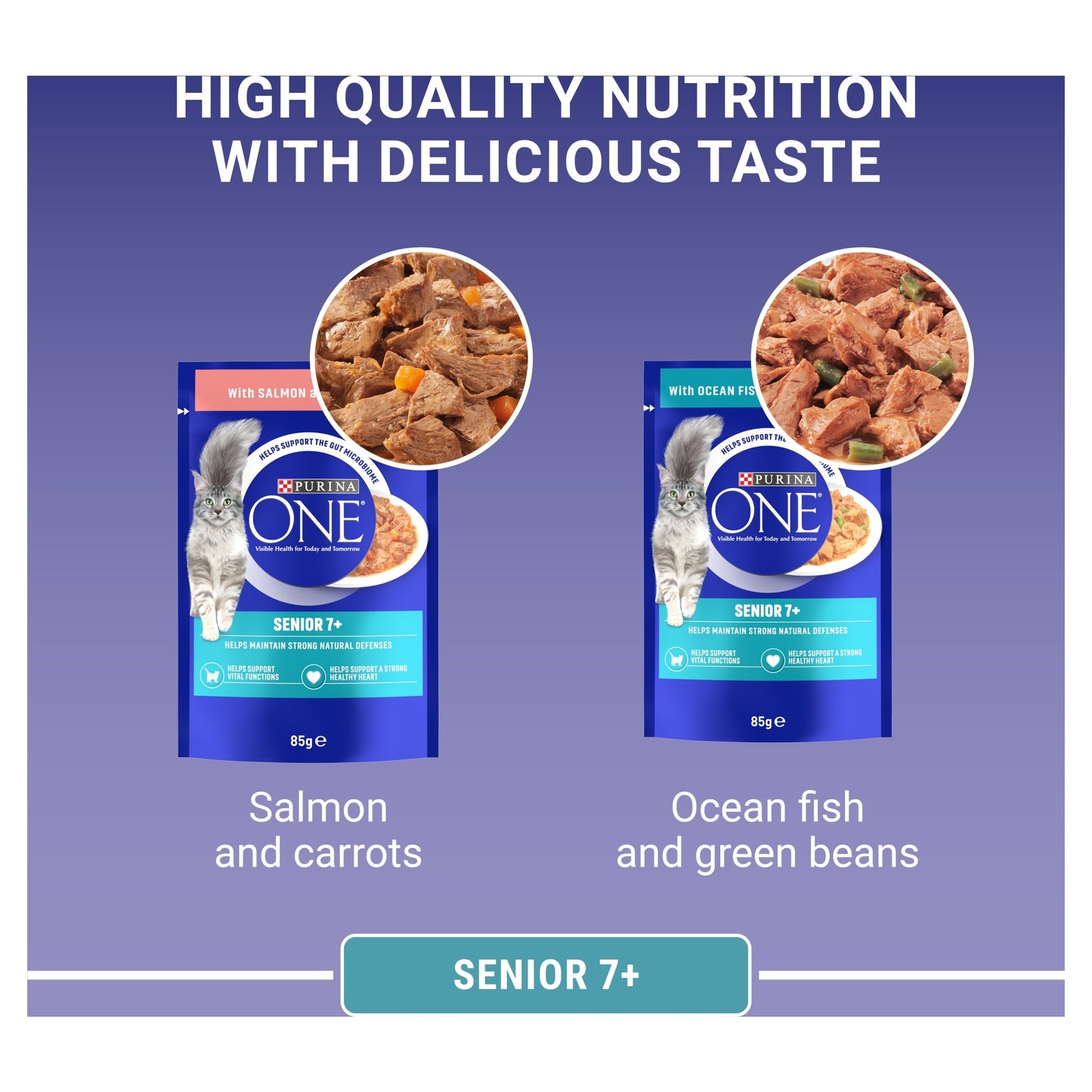 Purina One Senior 7+ Mini Fillets Mixed Selection Wet Cat Food 40x85g — image 4