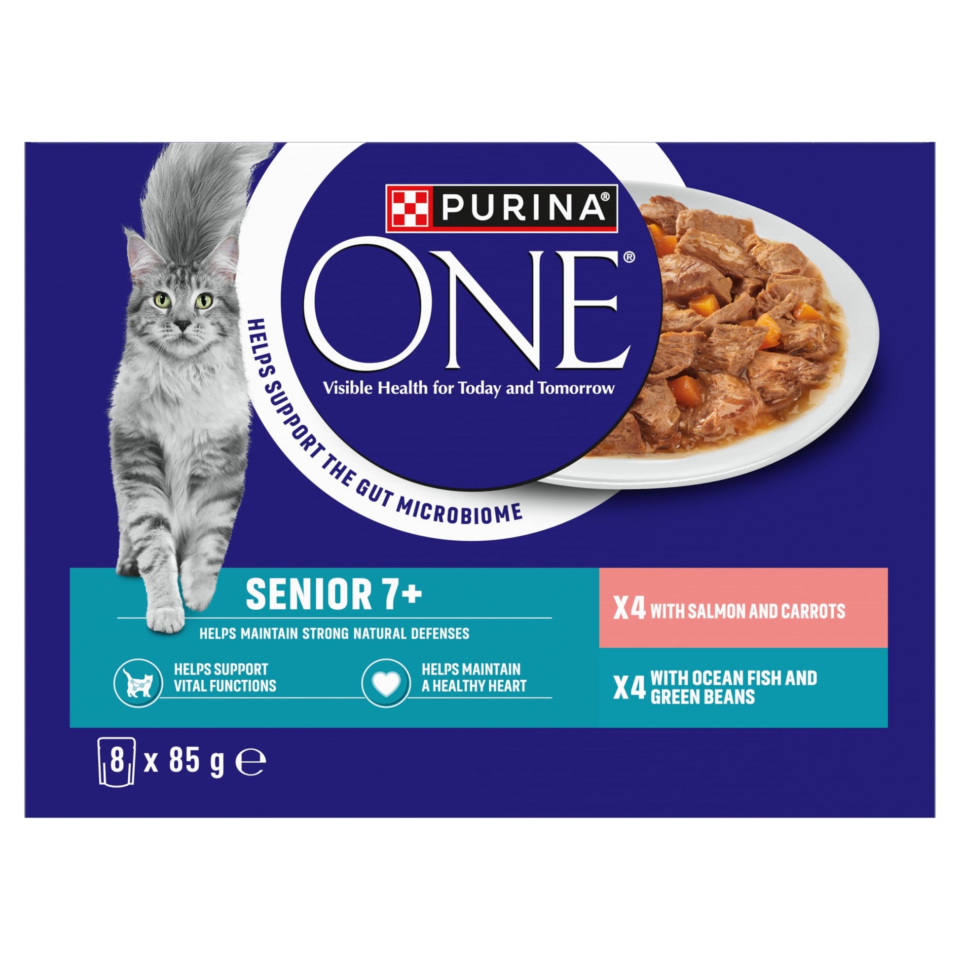 PURINA ONE Senior 7+ Mini Fillets Salmon & Ocean Fish Wet Cat Food 8x85g — image 2
