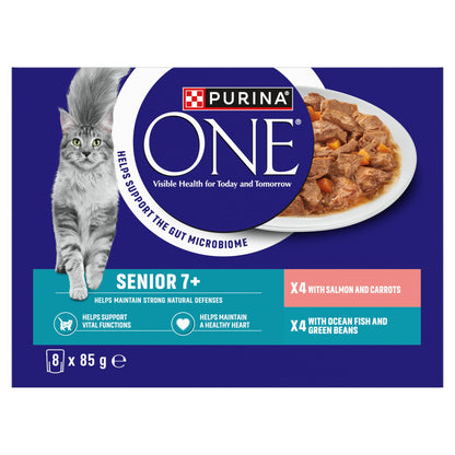 PURINA ONE Senior 7+ Mini Fillets Salmon & Ocean Fish Wet Cat Food 8x85g — image 2