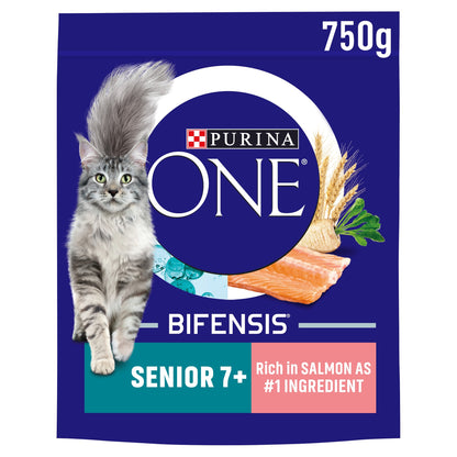PURINA ONE Senior 7+ Salmon Dry Cat Food 750g — image 1