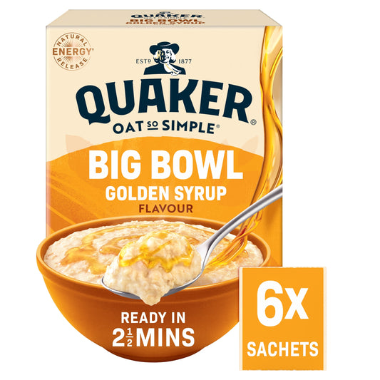 Quaker Big Bowl Golden Syrup Porridge Sachets 6x49.6g — image 1